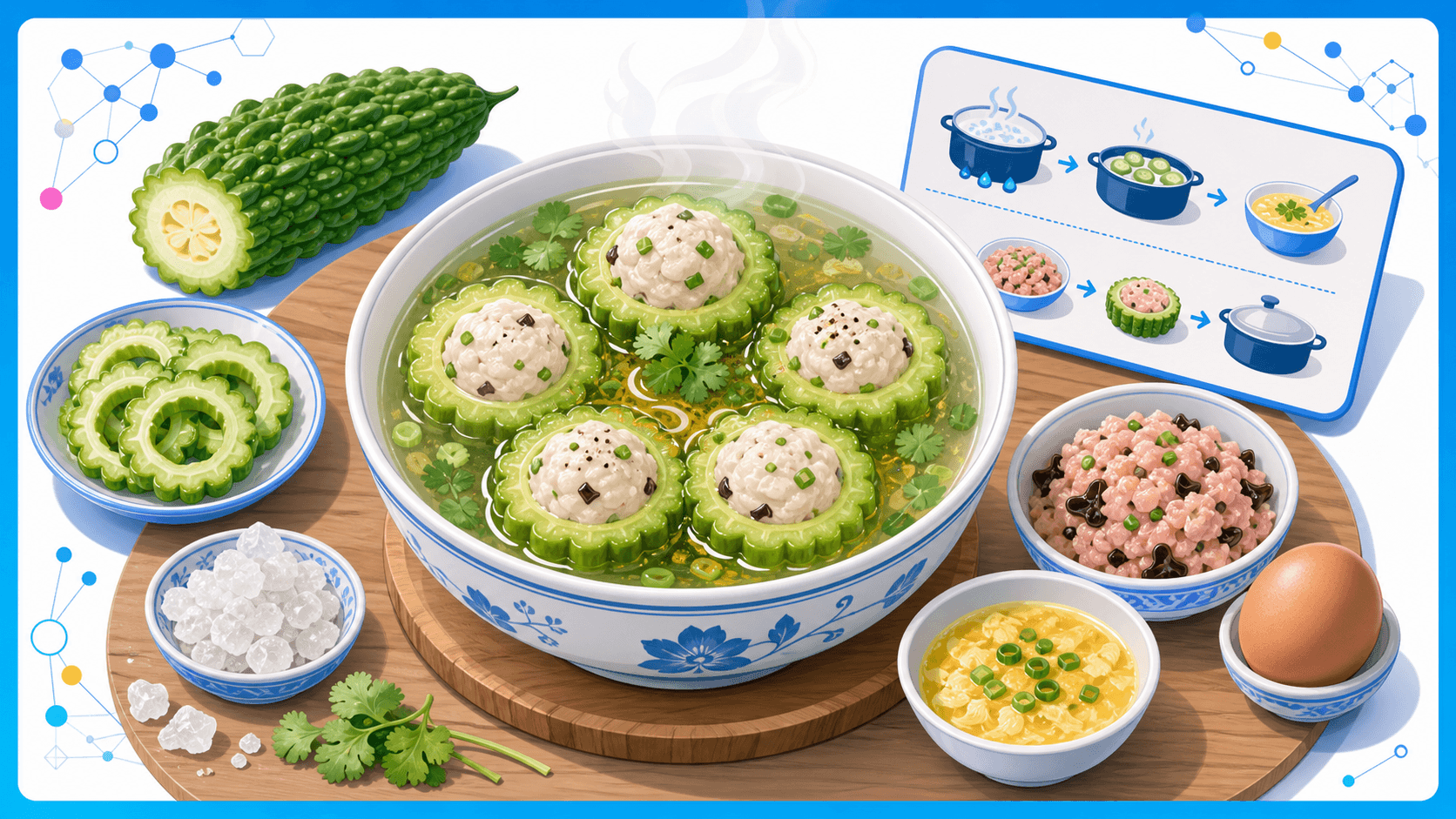 Mẹo nâng tầm hương vị và các biến tấu món canh khổ qua