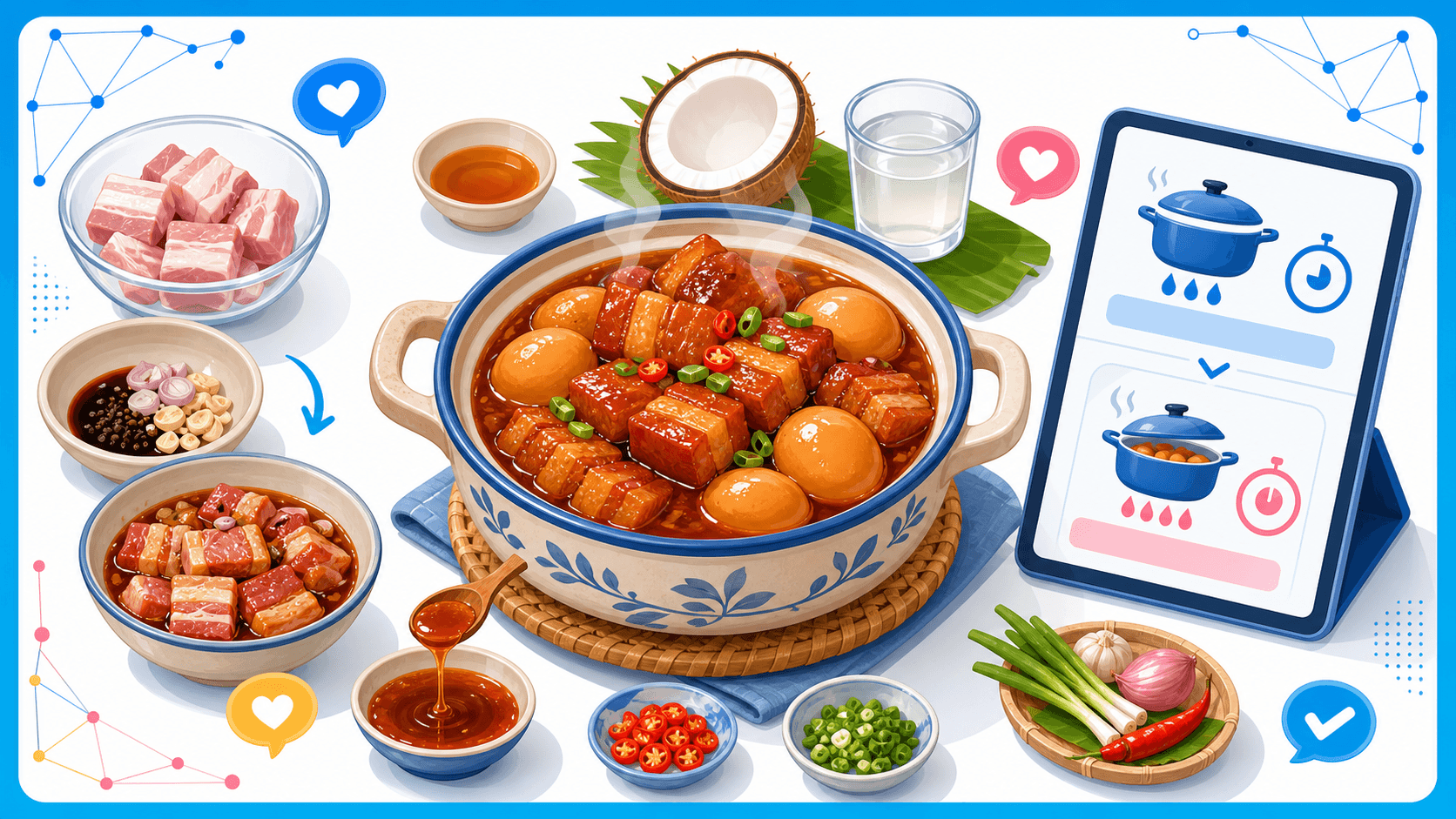 Chia sẻ cách nấu thịt kho tàu với trứng gà không bị khô thịt từng bước