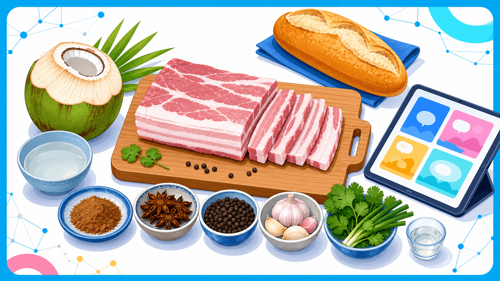 Chuẩn bị nguyên liệu làm thịt ba rọi muối chuẩn vị