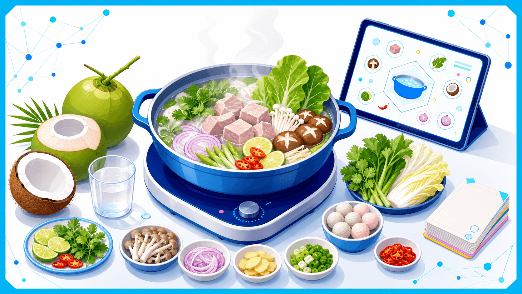 Học ngay cách nấu lẩu mèo nước dừa full topping siêu hấp dẫn