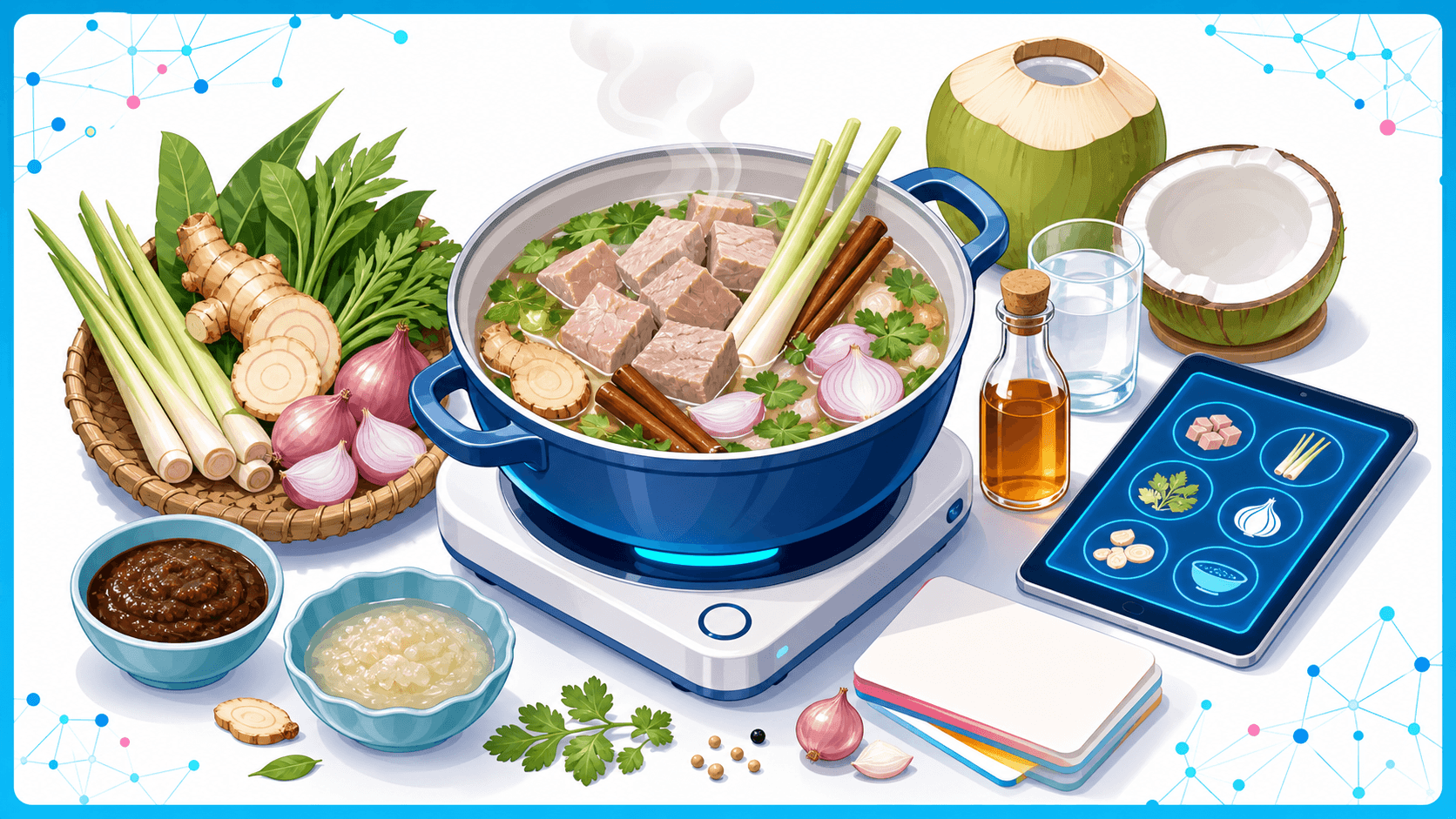 Chuẩn bị nguyên liệu làm lẩu mèo nước dừa đầy đủ nhất